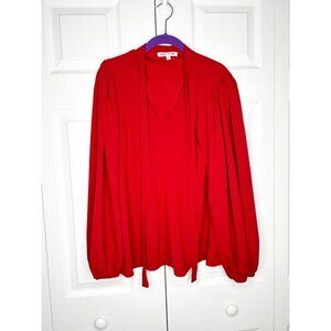 Elizabeth & James Savannah Red V-Neck Long Sleeve Top Women's Size X-Small XS